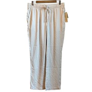 NEW Jordan Alexander Pull On Casual Pants Women’s Large in Khaki/Brown Stripe